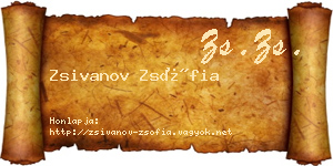 Zsivanov Zsófia névjegykártya